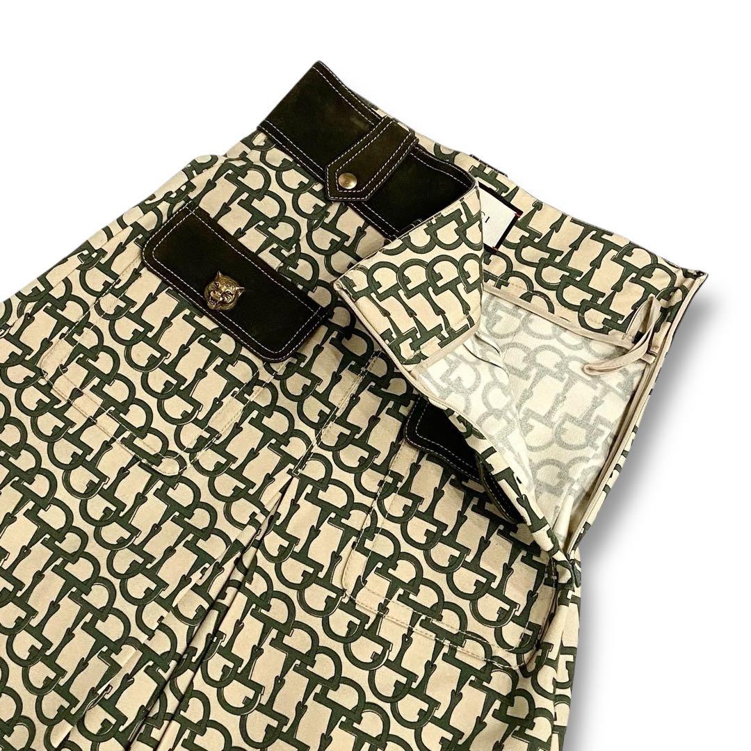 16awꕥグッチ ランウェイモデル キャットヘッド ホースビット柄 キュロット