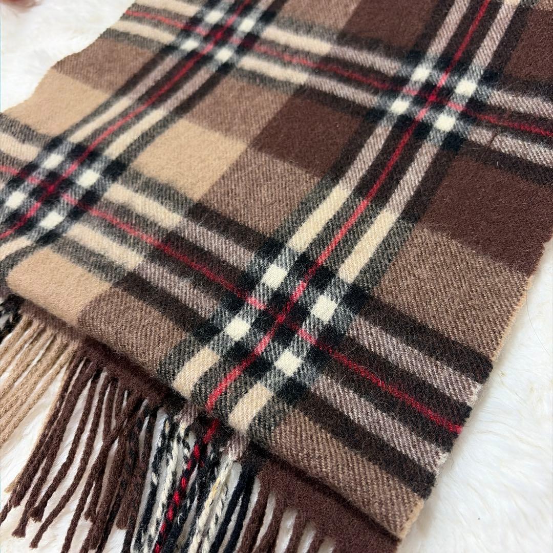 希少色 BURBERRY バーバリー ラムウール チェック柄 長め マフラー