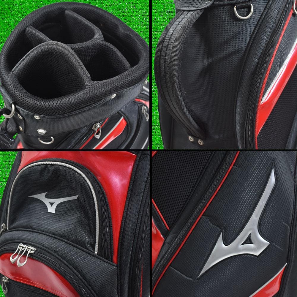 MIZUNO/ズノ ゴルフ 軽量キャディバッグ９型【ブラック/レッド】美品！