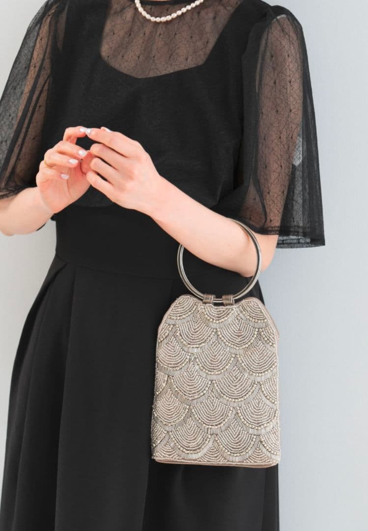 ROSSO リングハンドルビジューバッグ　パーティーバッグ