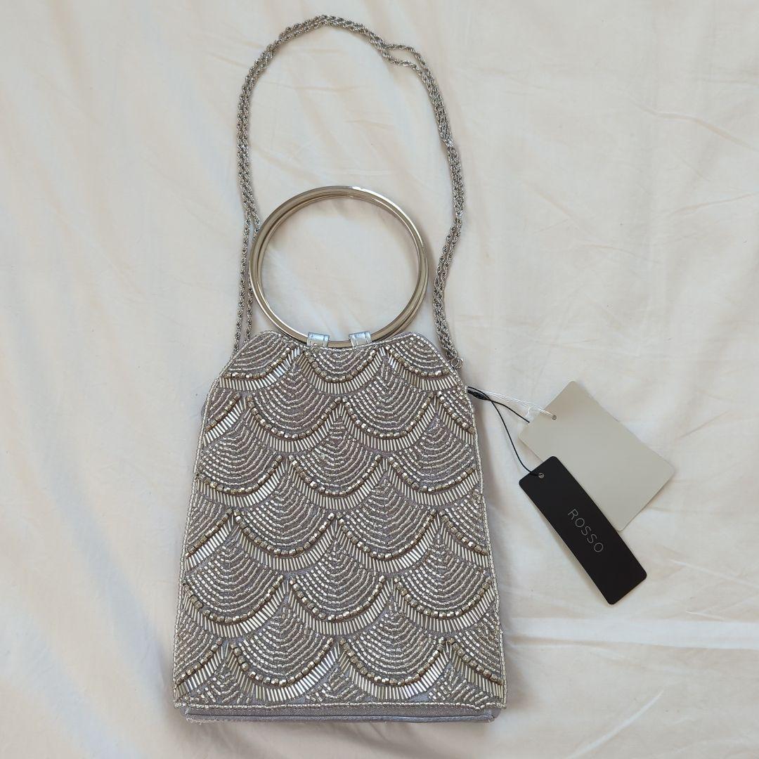 ROSSO リングハンドルビジューバッグ　パーティーバッグ