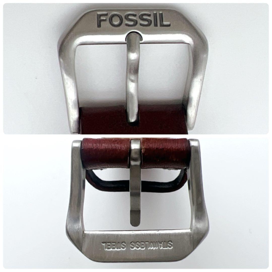 【美品】FOSSIL BIG TIC フラワー 花 腕時計 レザー 稼働品 廃盤