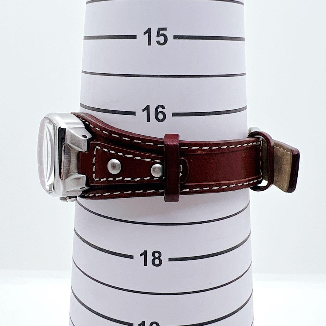 【美品】FOSSIL BIG TIC フラワー 花 腕時計 レザー 稼働品 廃盤