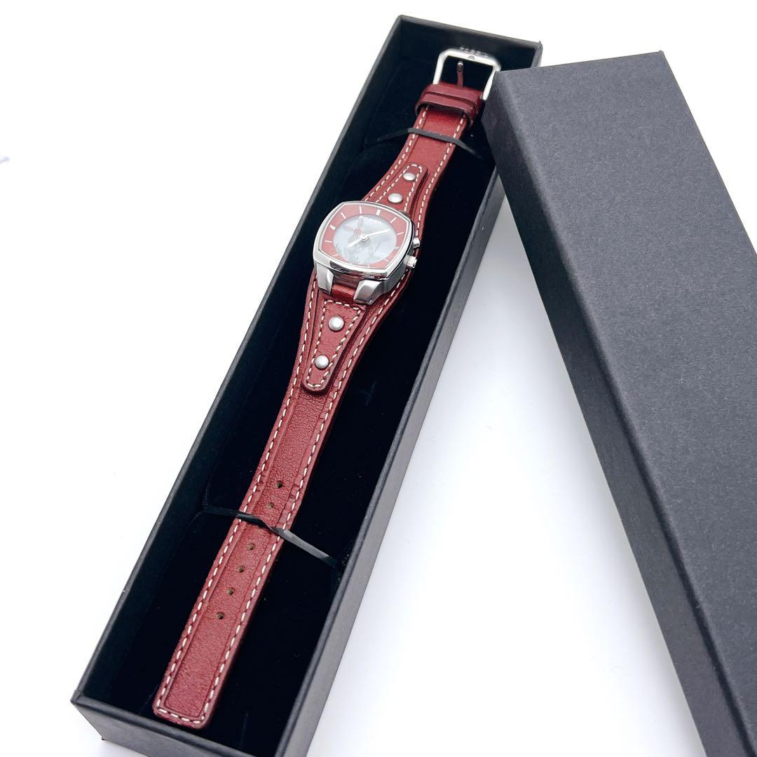 【美品】FOSSIL BIG TIC フラワー 花 腕時計 レザー 稼働品 廃盤