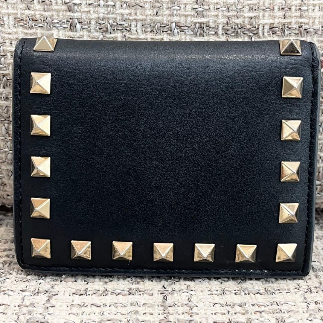 VALENTINO GARAVANI 二つ折り財布 黒 レザー