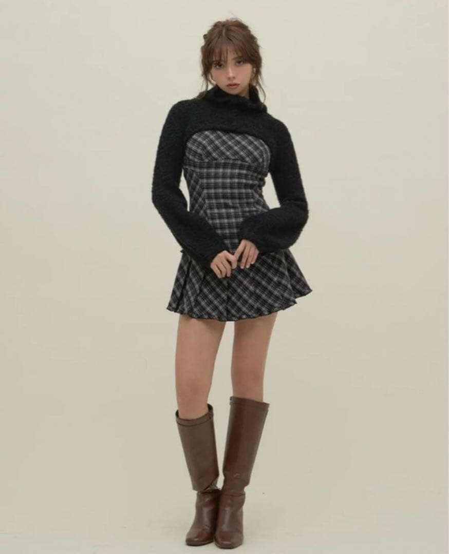 正規品アンドマリー Lulu check set mini dress