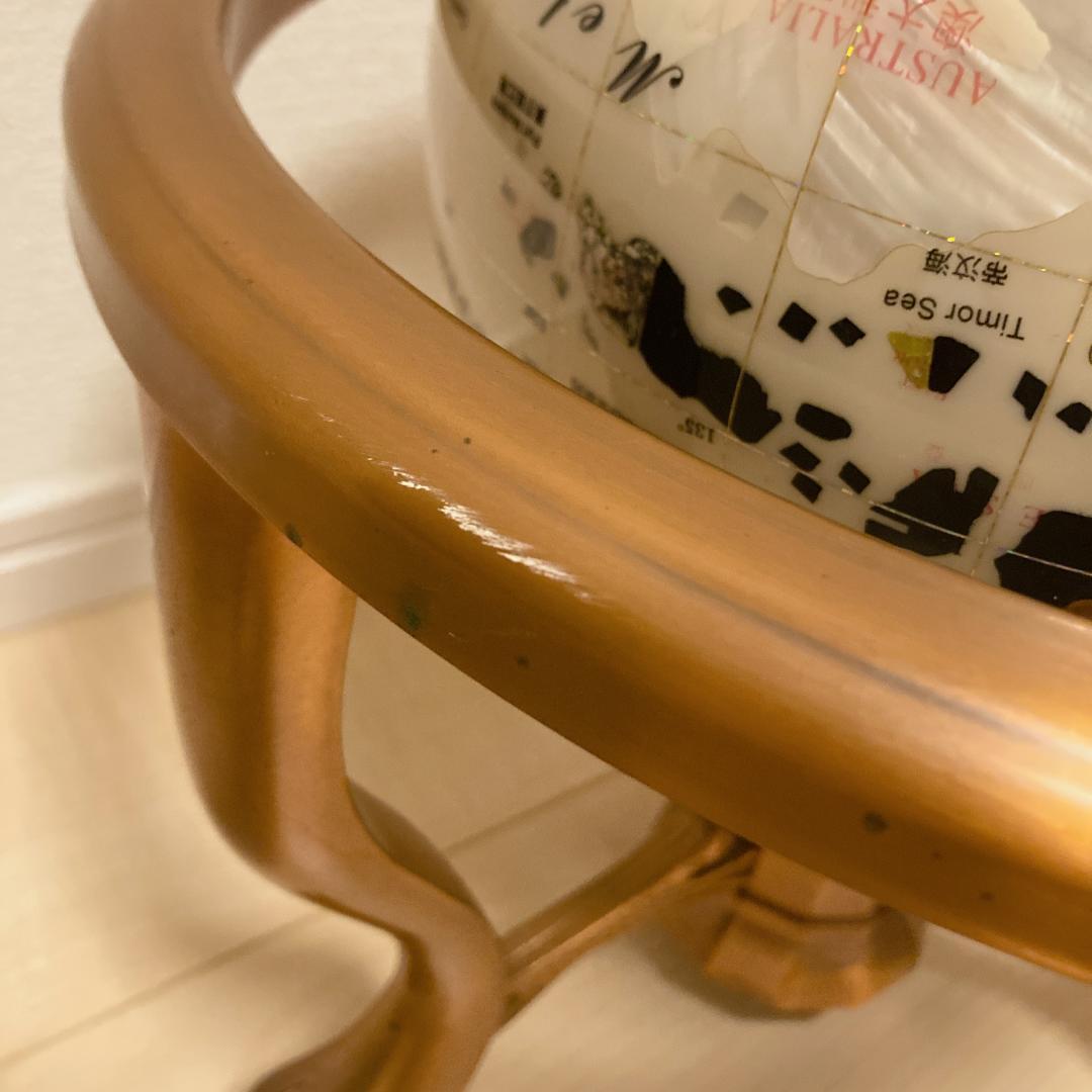 宝石地球儀 大型 天然石 パワーストーン 卓上 高級インテリア 3脚