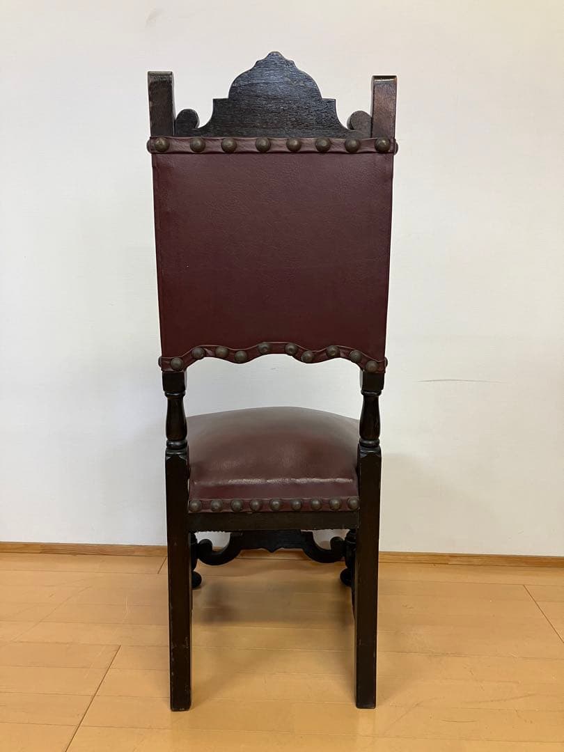アンティーク　ハイバックチェア　アンティークチェア　検】イタリア　イギリス　鋲打