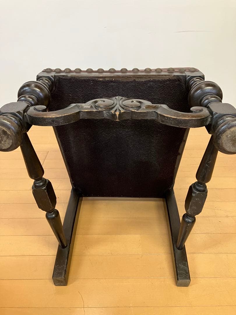 アンティーク　ハイバックチェア　アンティークチェア　検】イタリア　イギリス　鋲打