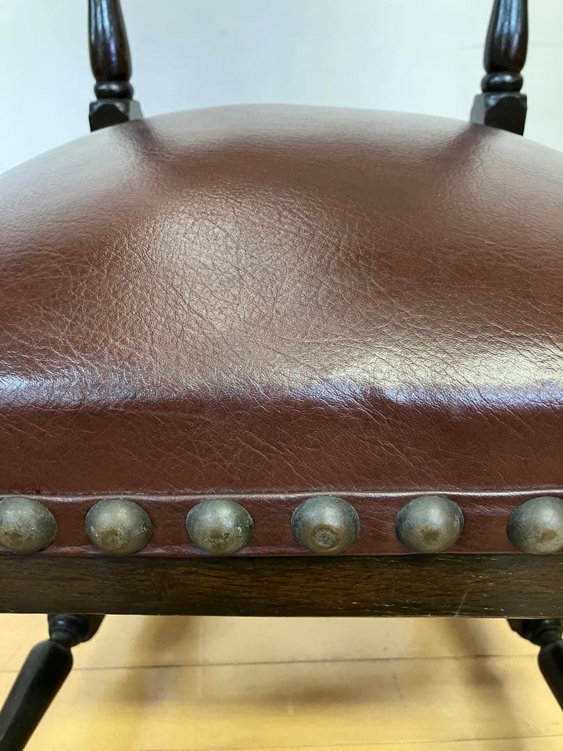 アンティーク　ハイバックチェア　アンティークチェア　検】イタリア　イギリス　鋲打