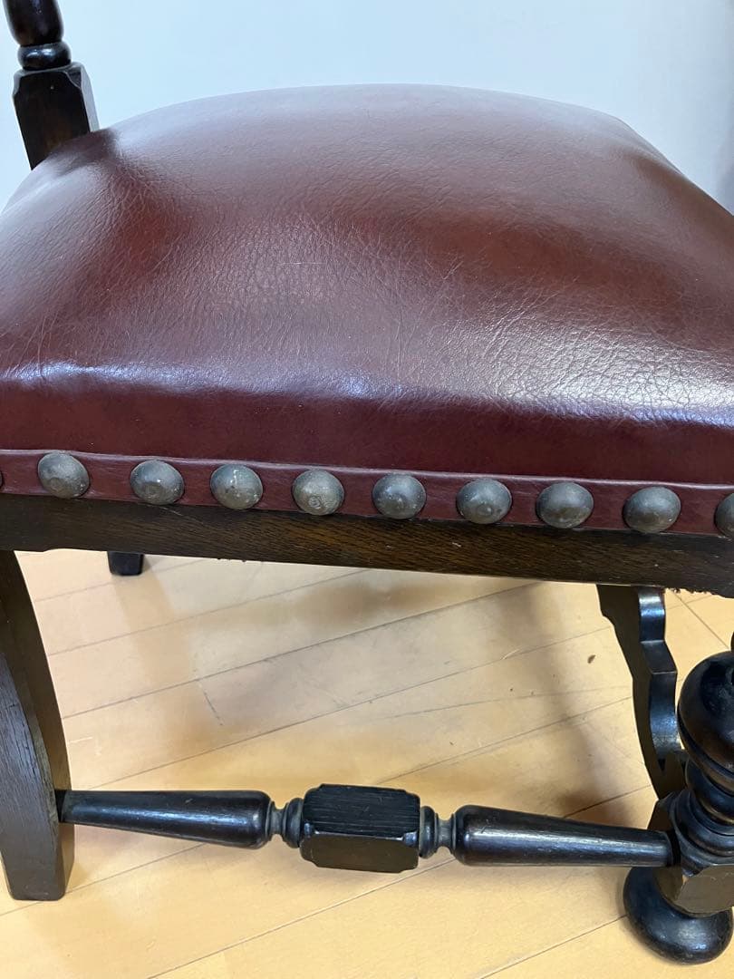 アンティーク　ハイバックチェア　アンティークチェア　検】イタリア　イギリス　鋲打