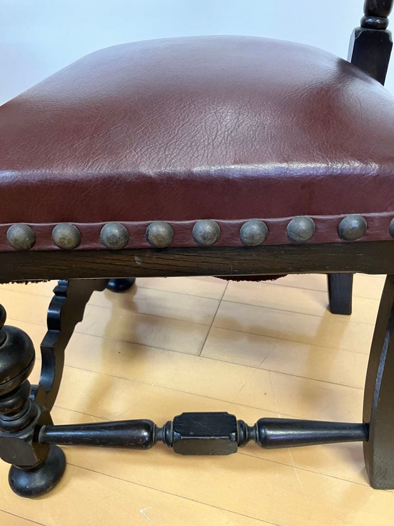 アンティーク　ハイバックチェア　アンティークチェア　検】イタリア　イギリス　鋲打