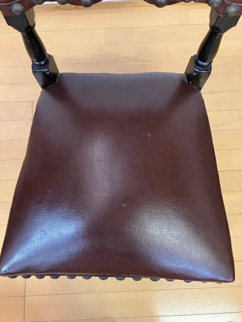 アンティーク　ハイバックチェア　アンティークチェア　検】イタリア　イギリス　鋲打