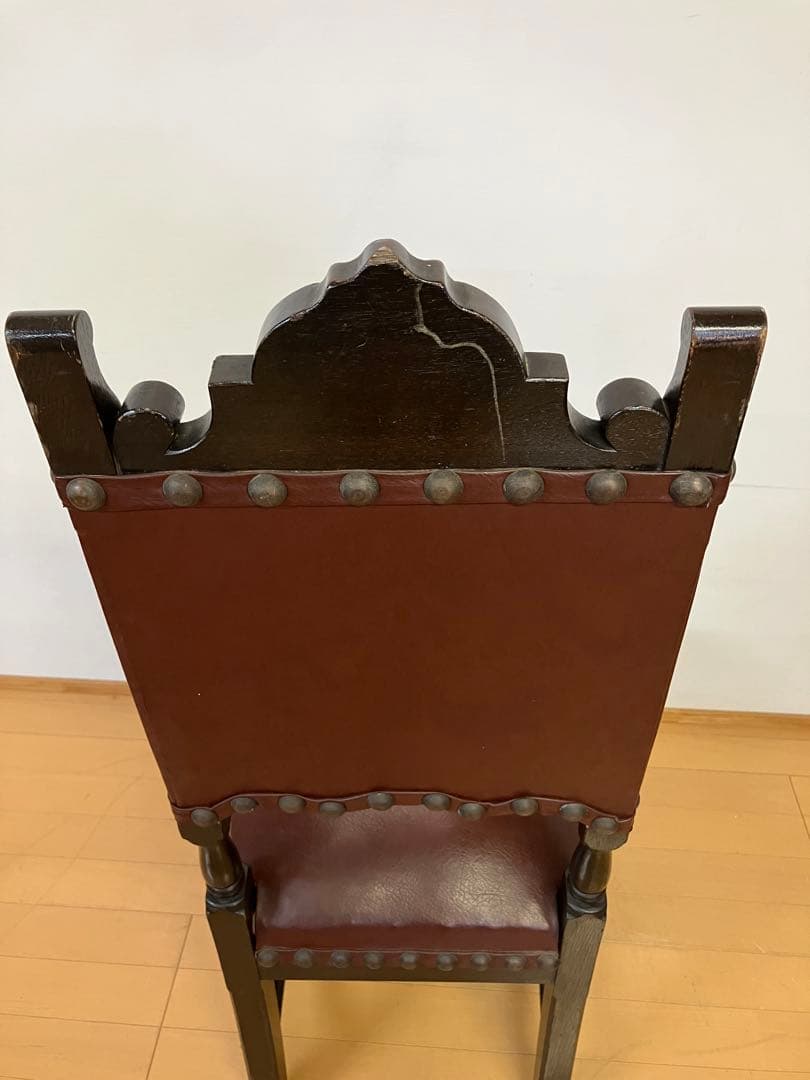 アンティーク　ハイバックチェア　アンティークチェア　検】イタリア　イギリス　鋲打