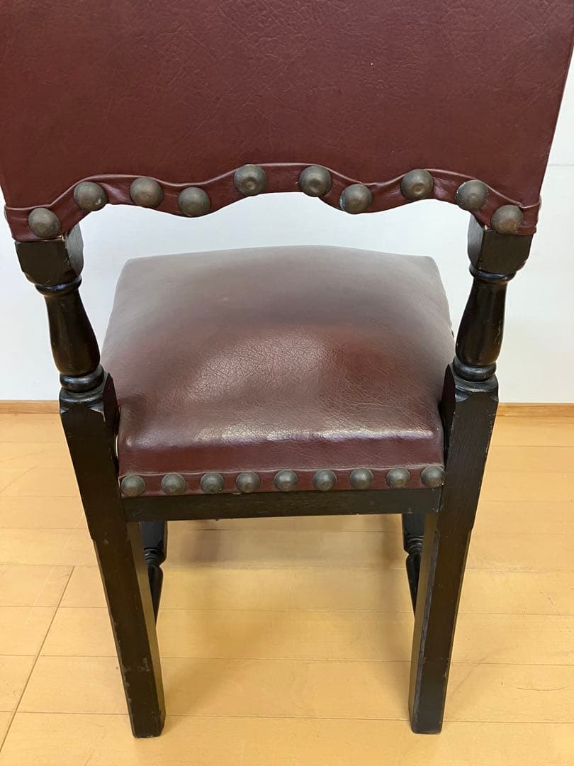 アンティーク　ハイバックチェア　アンティークチェア　検】イタリア　イギリス　鋲打