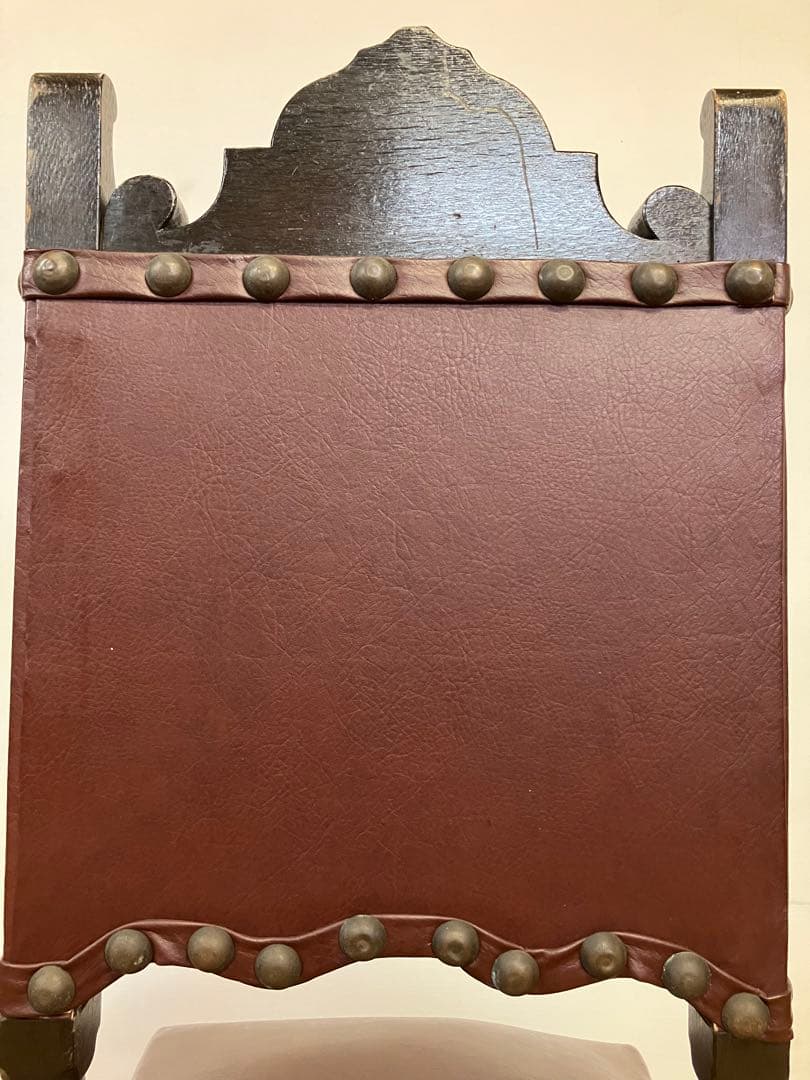 アンティーク　ハイバックチェア　アンティークチェア　検】イタリア　イギリス　鋲打