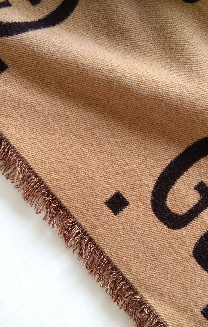 GUCCI グッチ マフラー GGジャカード ウールシルク スカーフ