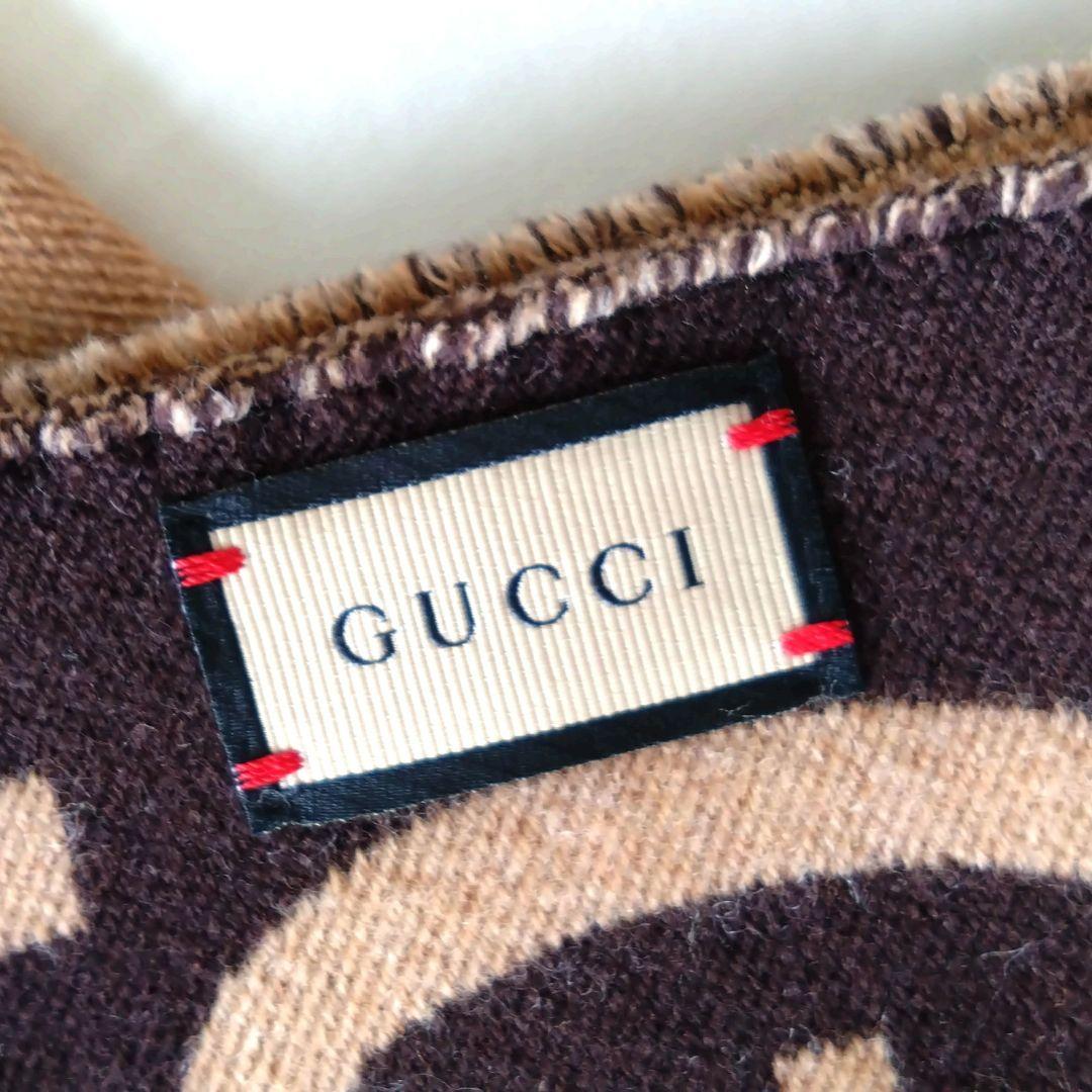 GUCCI グッチ マフラー GGジャカード ウールシルク スカーフ