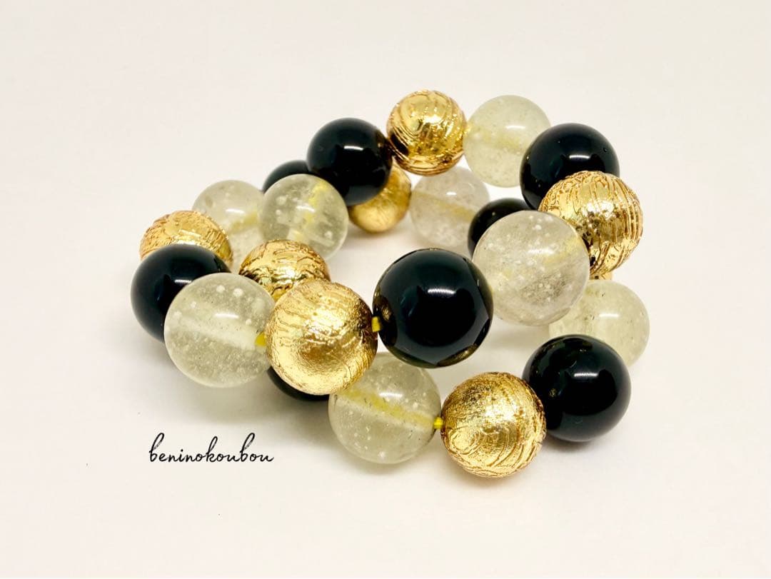 宇宙の導き⭐︎MIX隕石(アルタイ隕石+黒隕石+リビアングラス)8mmブレスレット