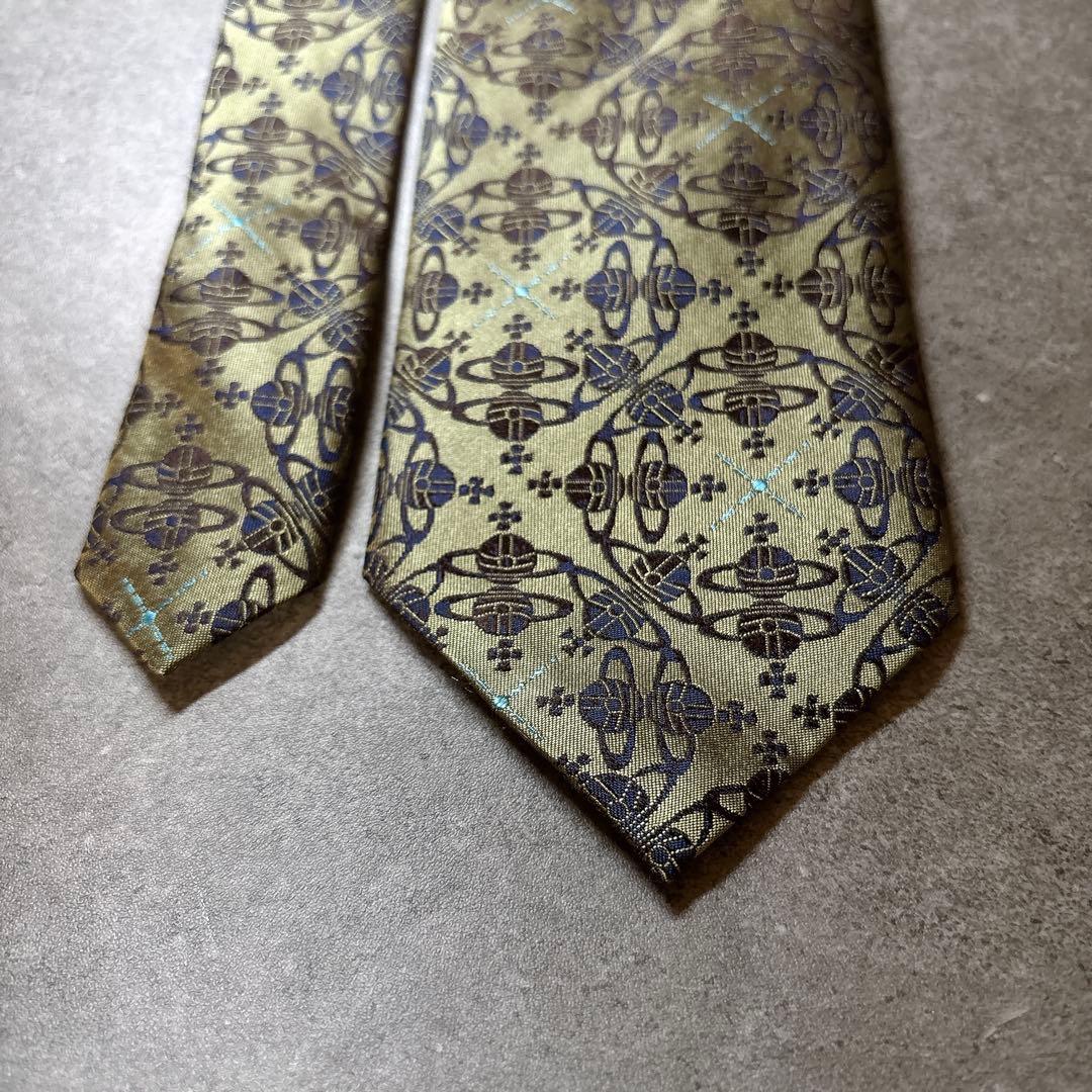 Vivienne Westwood オーブ総柄 ネクタイ ジャガード 玉虫色