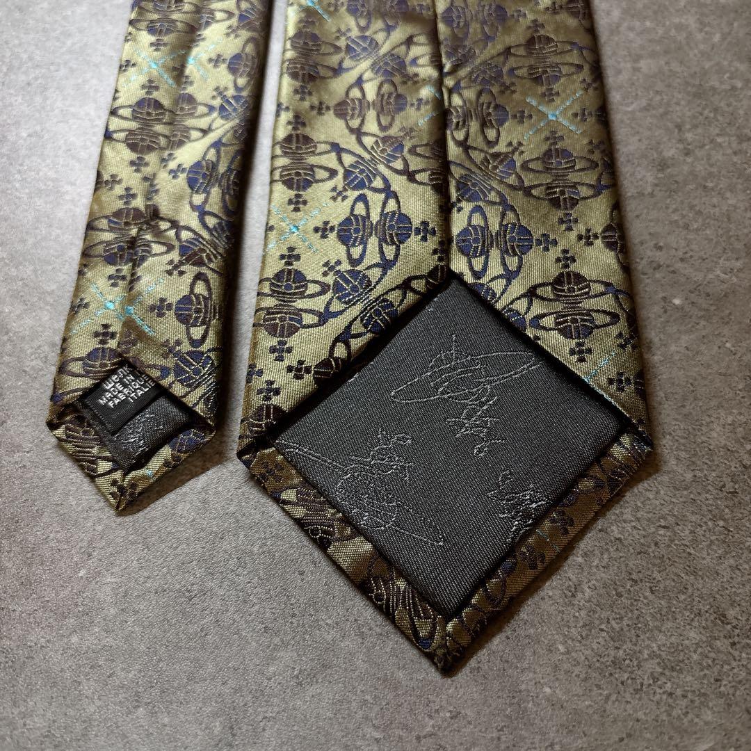 Vivienne Westwood オーブ総柄 ネクタイ ジャガード 玉虫色