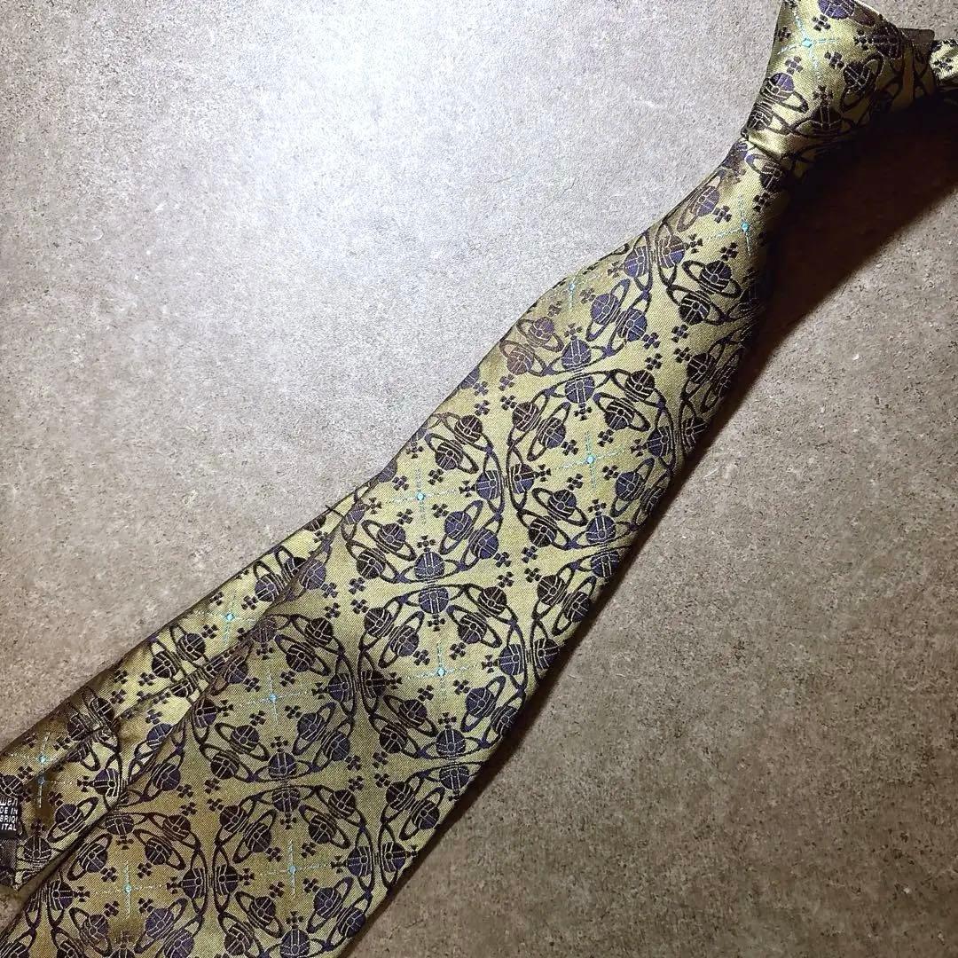 Vivienne Westwood オーブ総柄 ネクタイ ジャガード 玉虫色