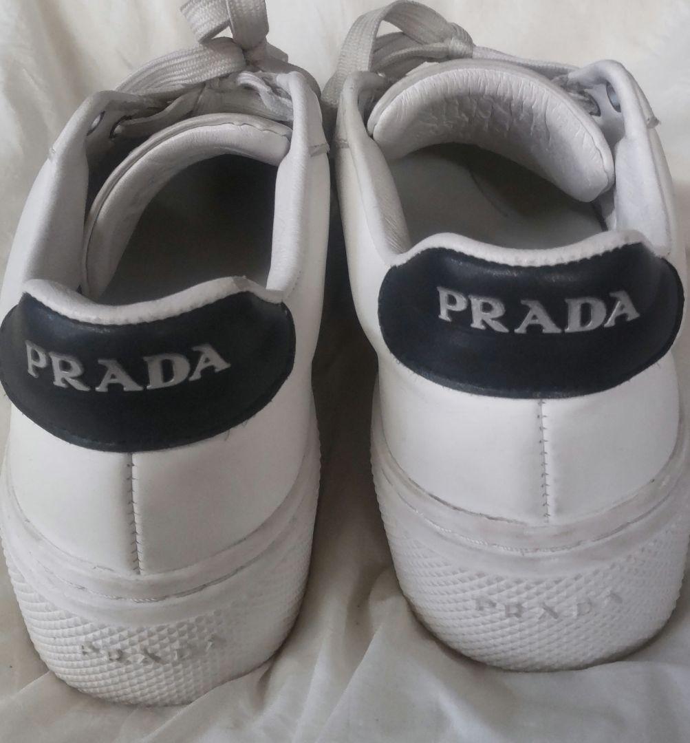最終価格24時まで！PRADA ホワイトレザー スニーカー