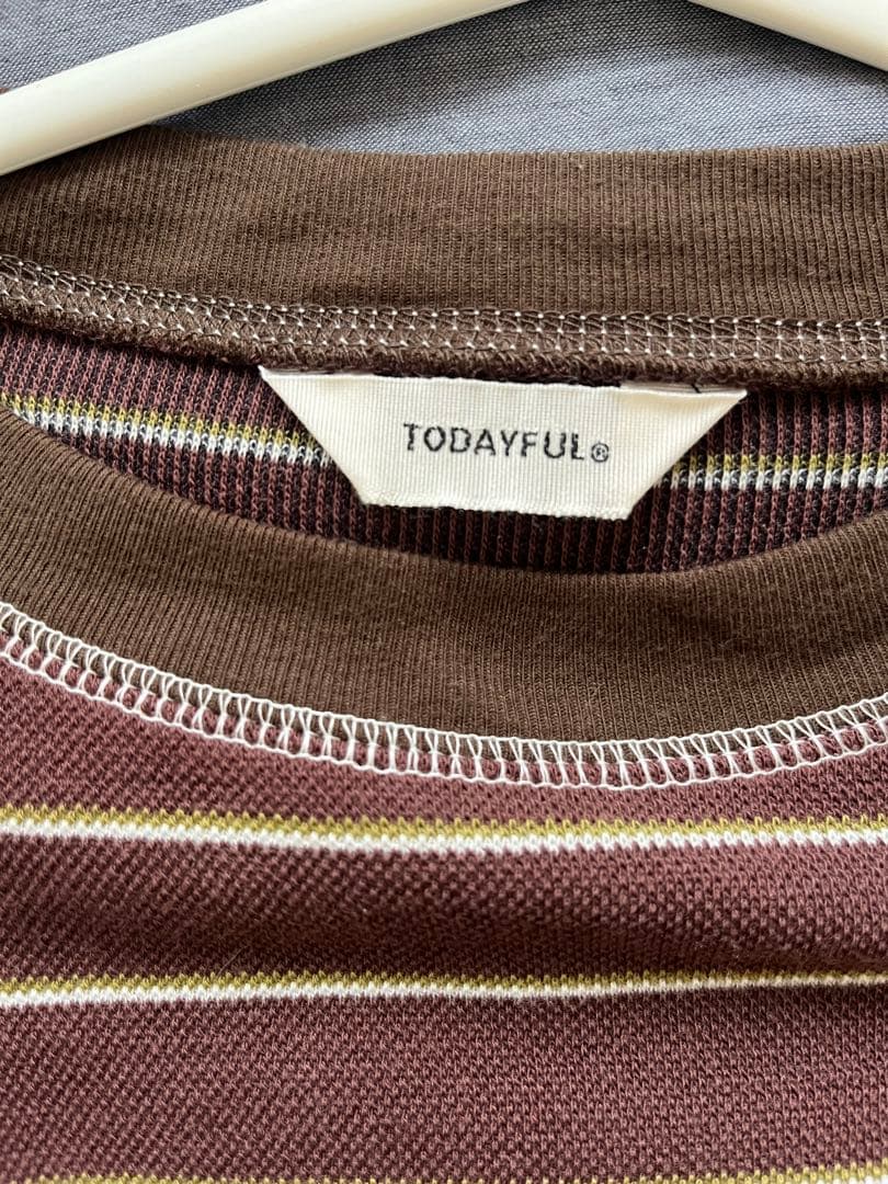 トゥデイフル TODAYFUL Border Long T-shi チョコ
