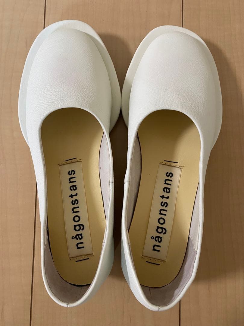 nagonstansナゴンスタンスレザーフラットシューズ オフホワイト37