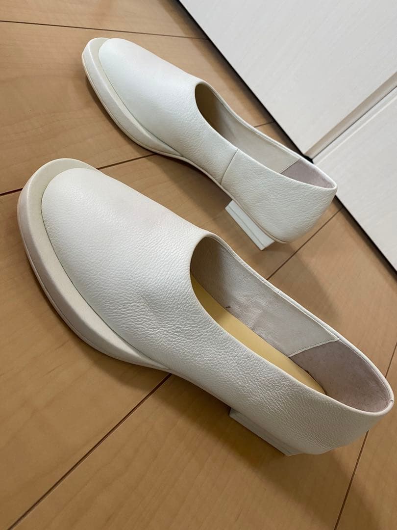 nagonstansナゴンスタンスレザーフラットシューズ オフホワイト37