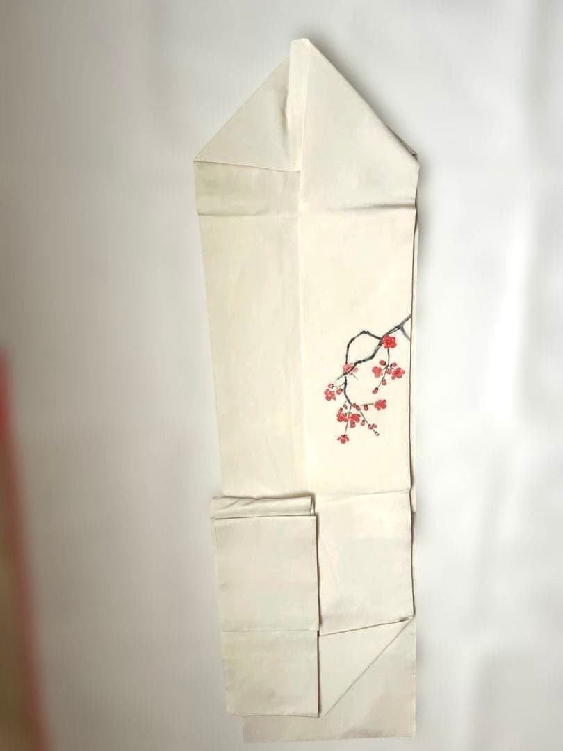 ●高級 正絹 落款 作家物 塩瀬 梅の華　名古屋仕立て 名古屋帯