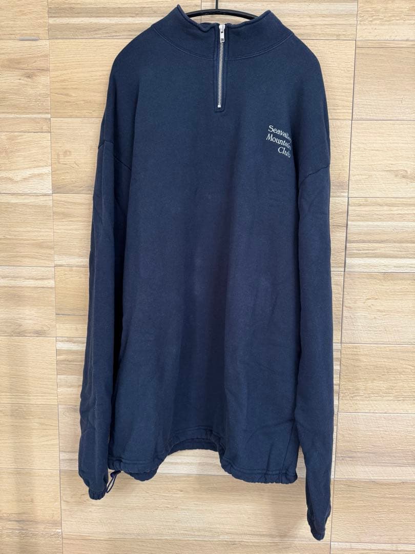 SEA ハーフジップスウェットプルオーバー ネイビー