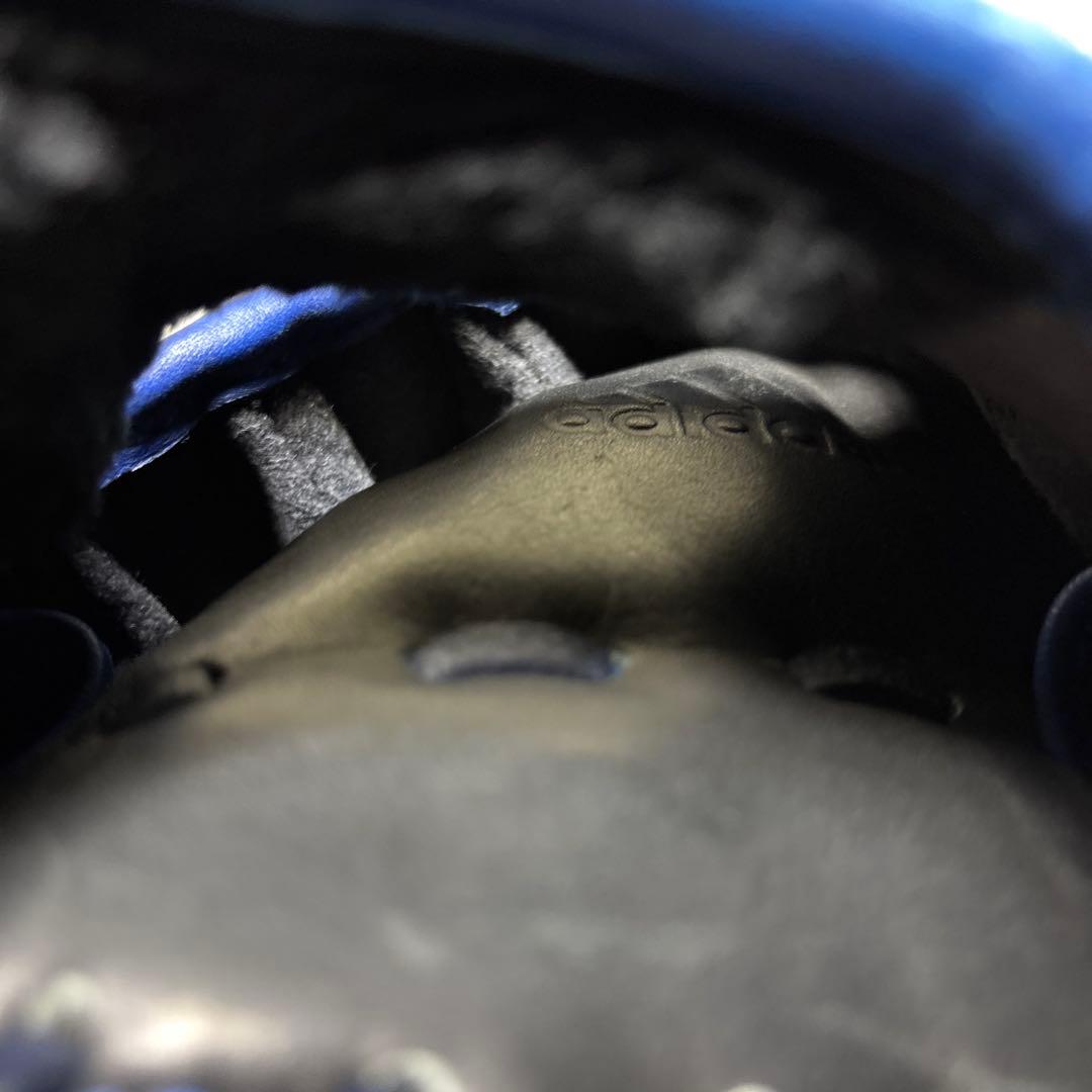 adidas アディダス 軟式 野球グローブ 一般 大人用 本革 希少ブルー 青