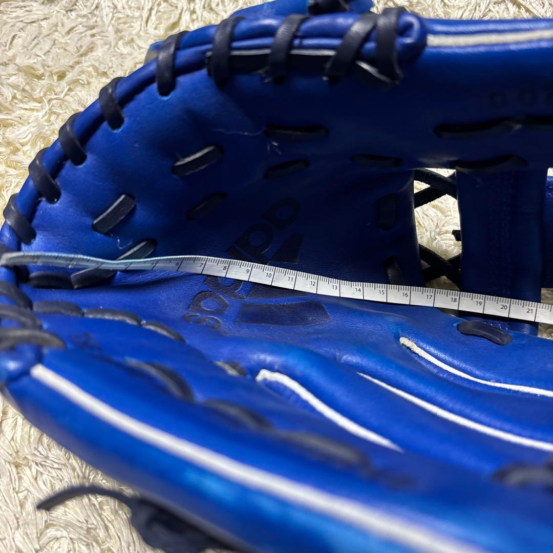 adidas アディダス 軟式 野球グローブ 一般 大人用 本革 希少ブルー 青