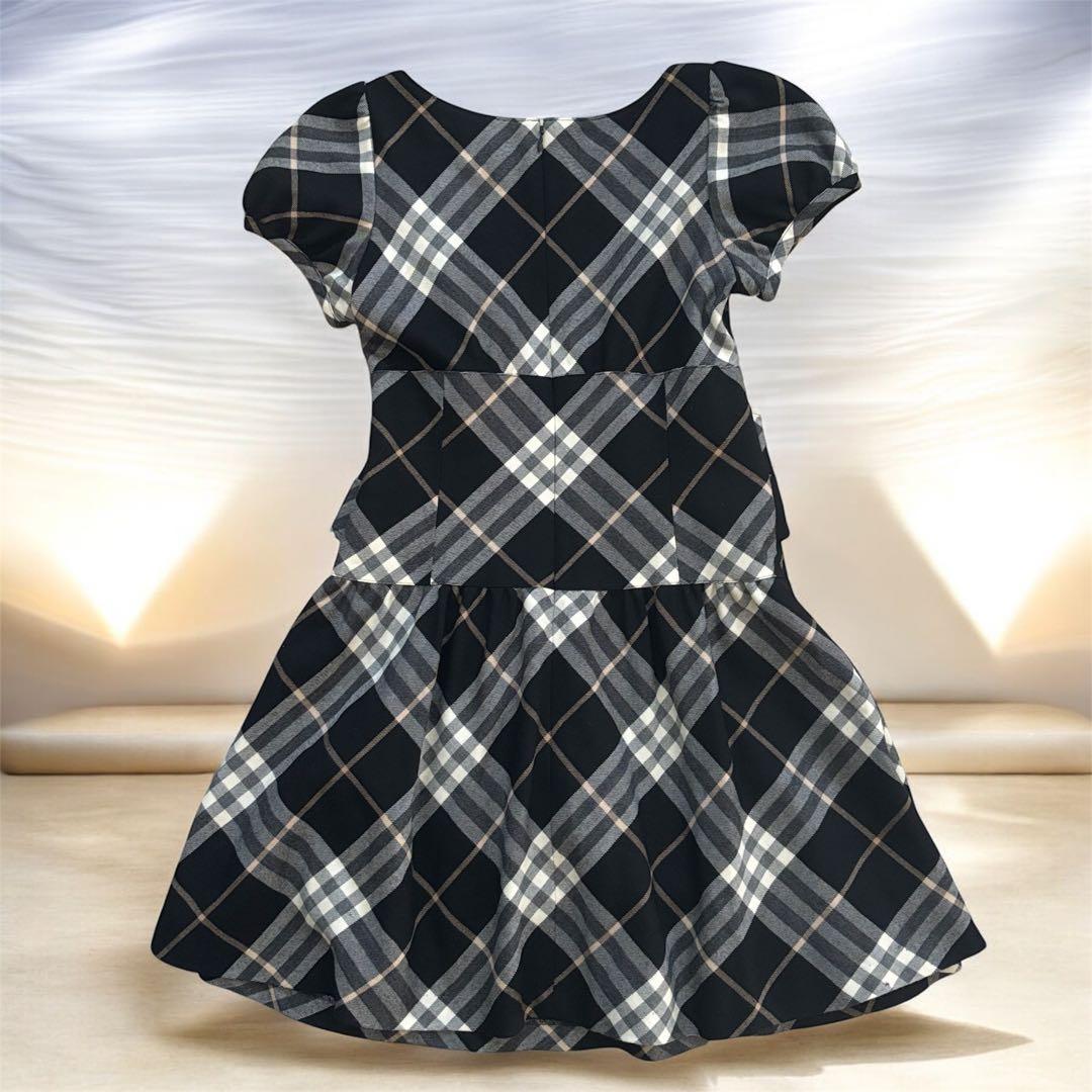 バーバリーブルーレーベル　チェック柄　ウール　ワンピース 38