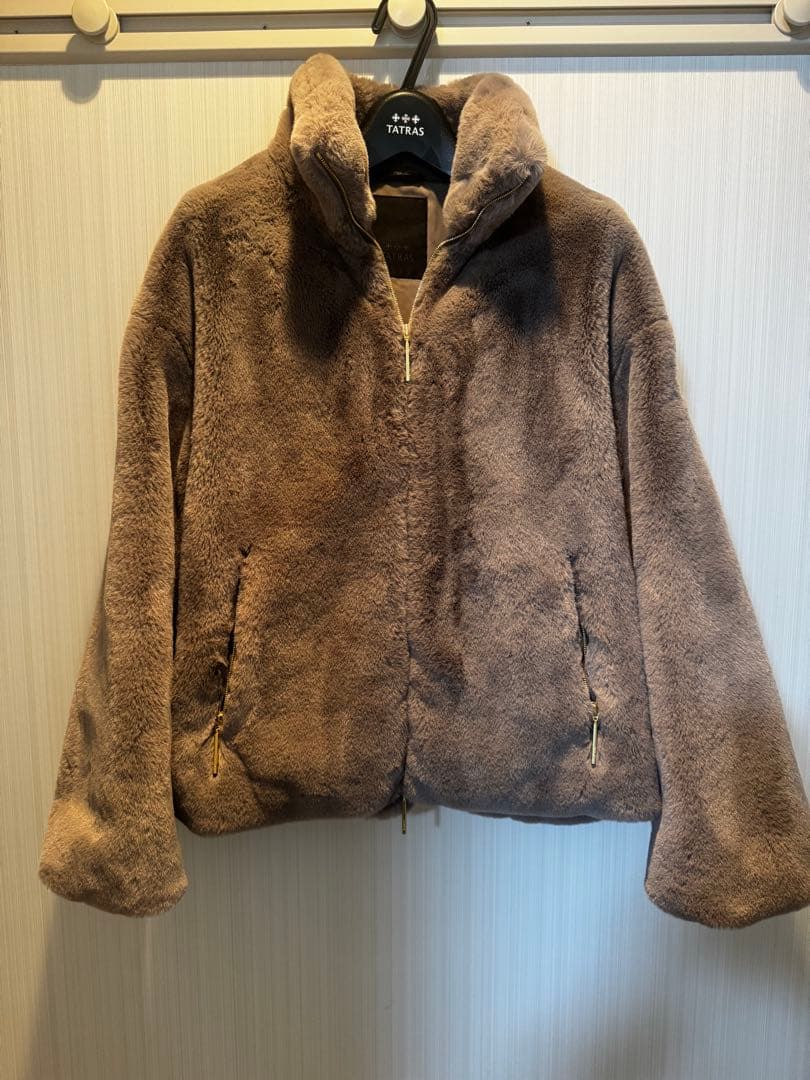 美品 TATRAS タトラス バルブラ ファーブルゾン モカ 01 BARBRA