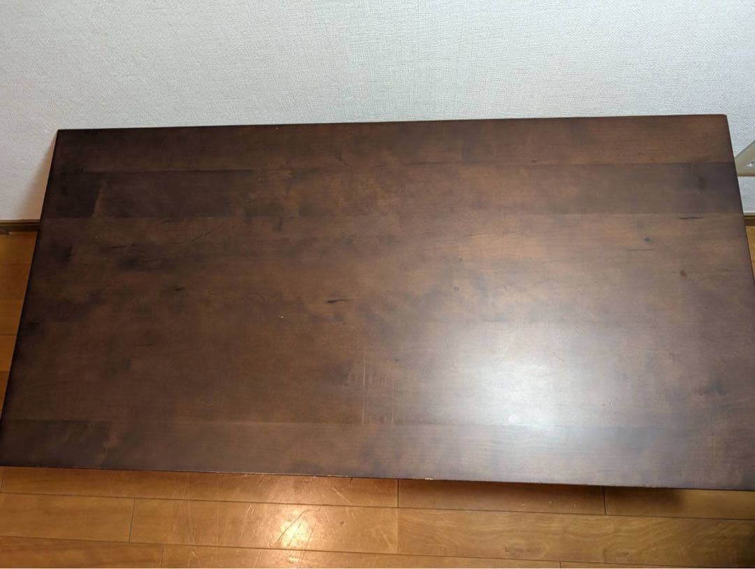 ■送料込■無印良品 天然木ローテーブル 引出バーチ材 ブラウン 机デスク