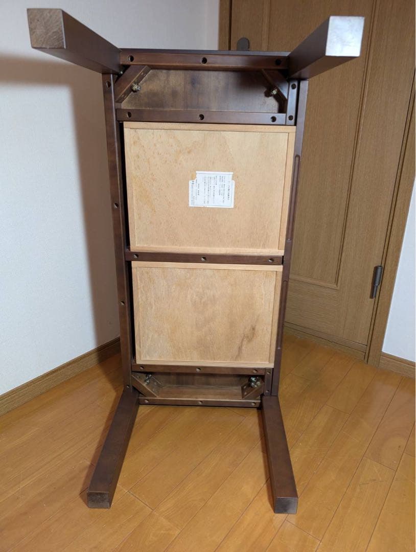 ■送料込■無印良品 天然木ローテーブル 引出バーチ材 ブラウン 机デスク