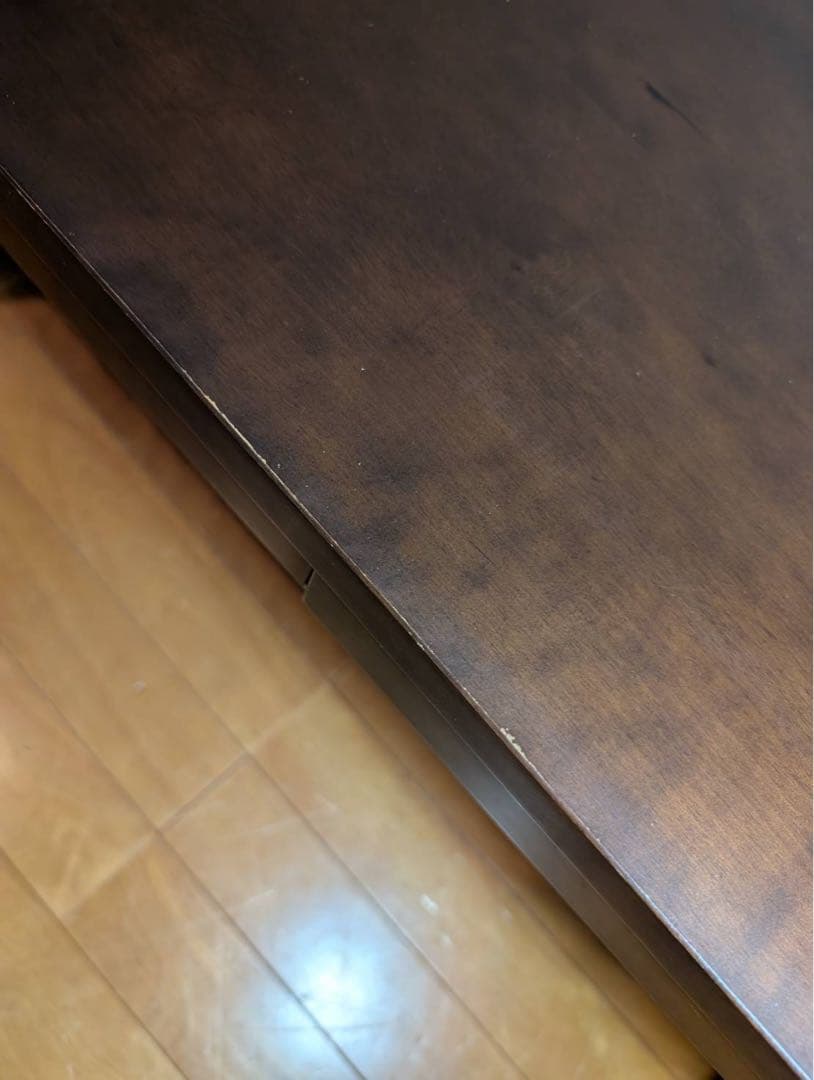 ■送料込■無印良品 天然木ローテーブル 引出バーチ材 ブラウン 机デスク