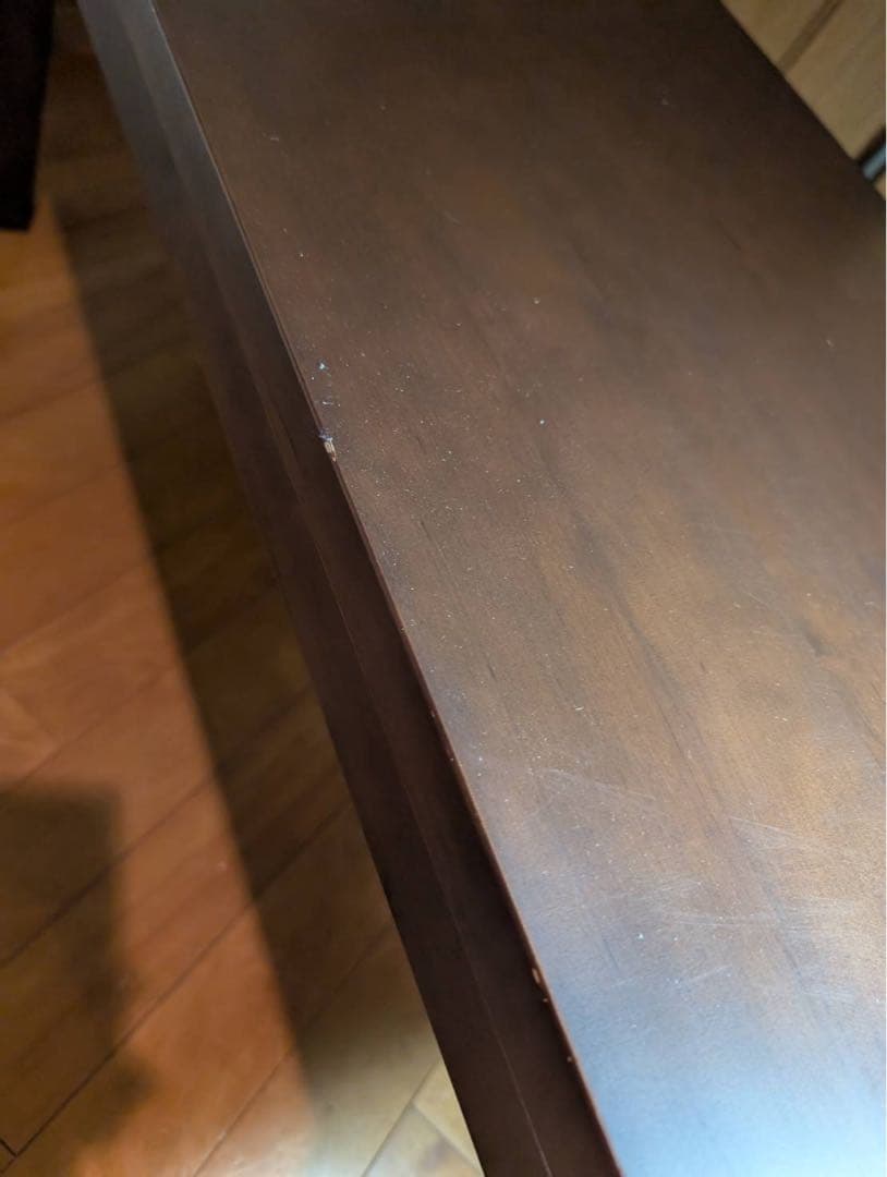 ■送料込■無印良品 天然木ローテーブル 引出バーチ材 ブラウン 机デスク