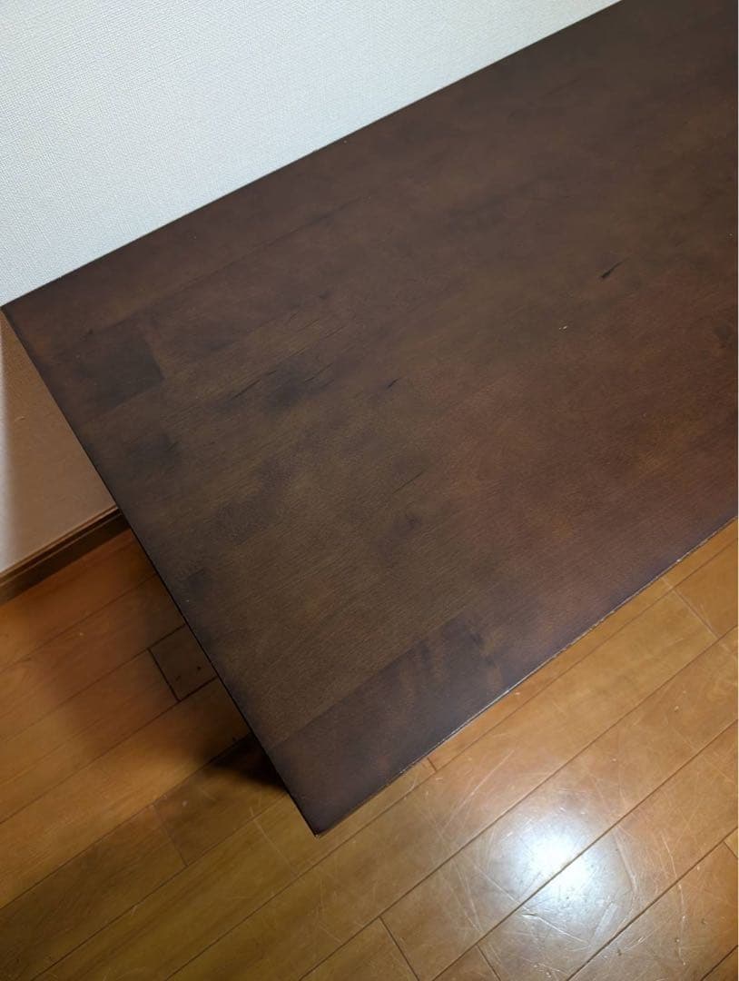 ■送料込■無印良品 天然木ローテーブル 引出バーチ材 ブラウン 机デスク