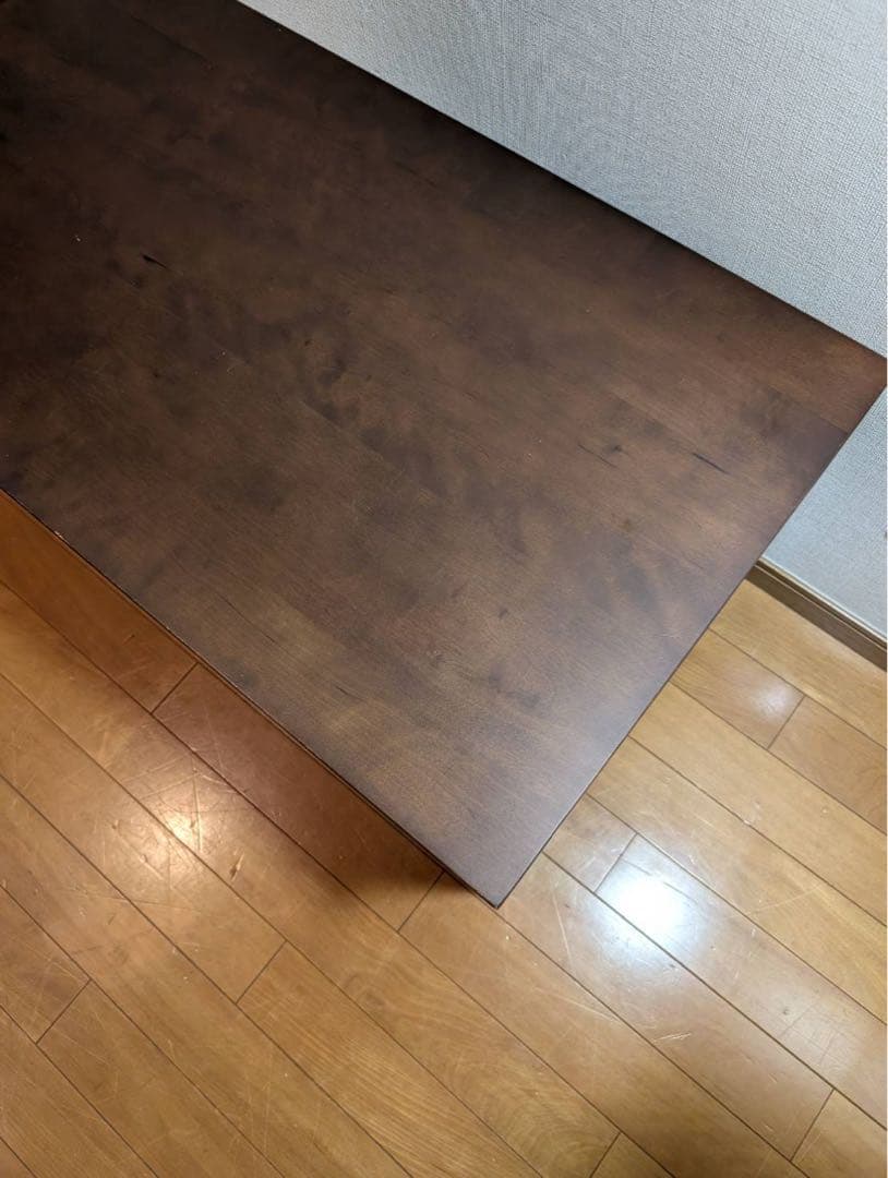 ■送料込■無印良品 天然木ローテーブル 引出バーチ材 ブラウン 机デスク