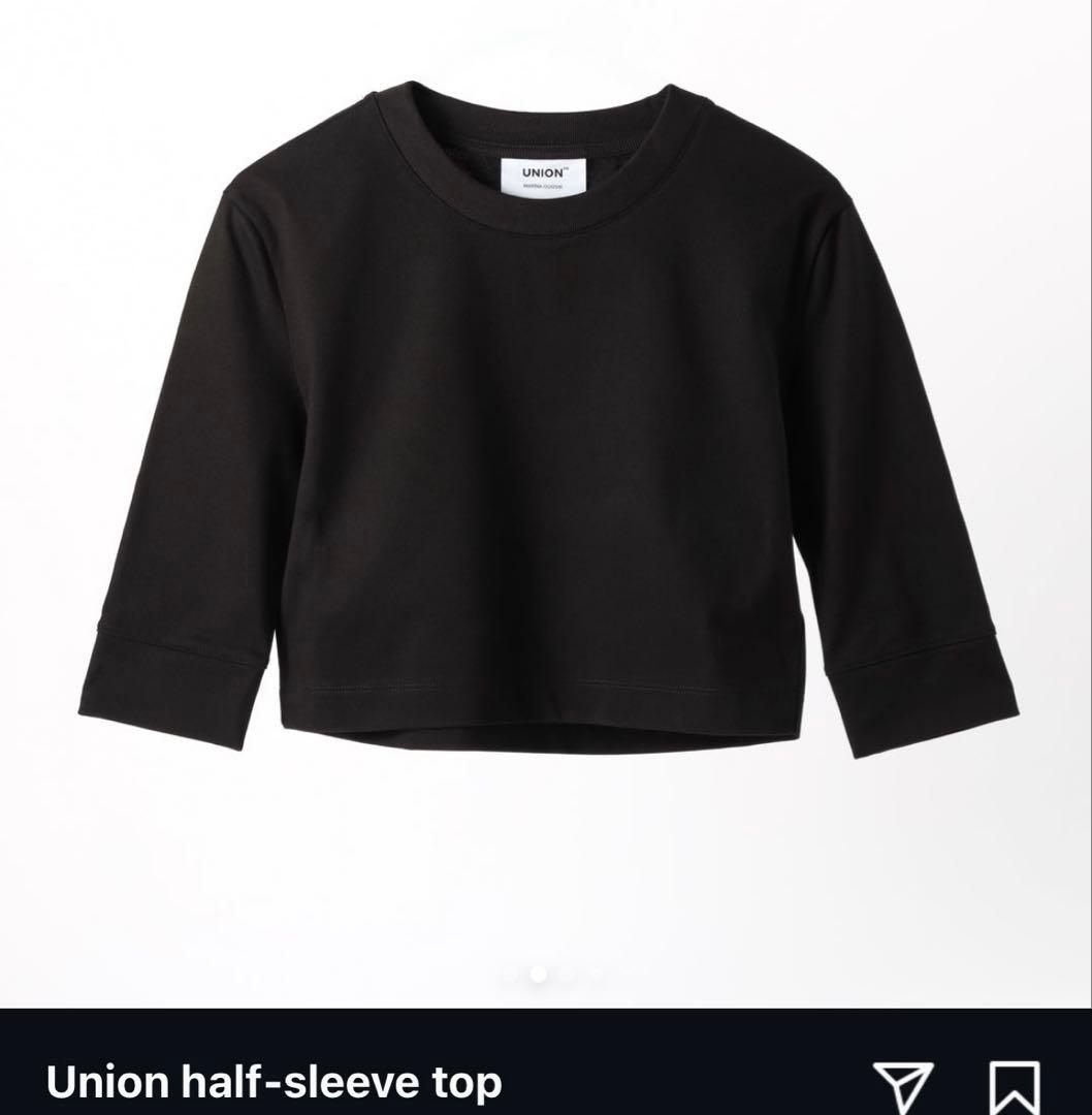日曜まで値下げです✨【新品】UNION Half-Sleeve Top ブラック