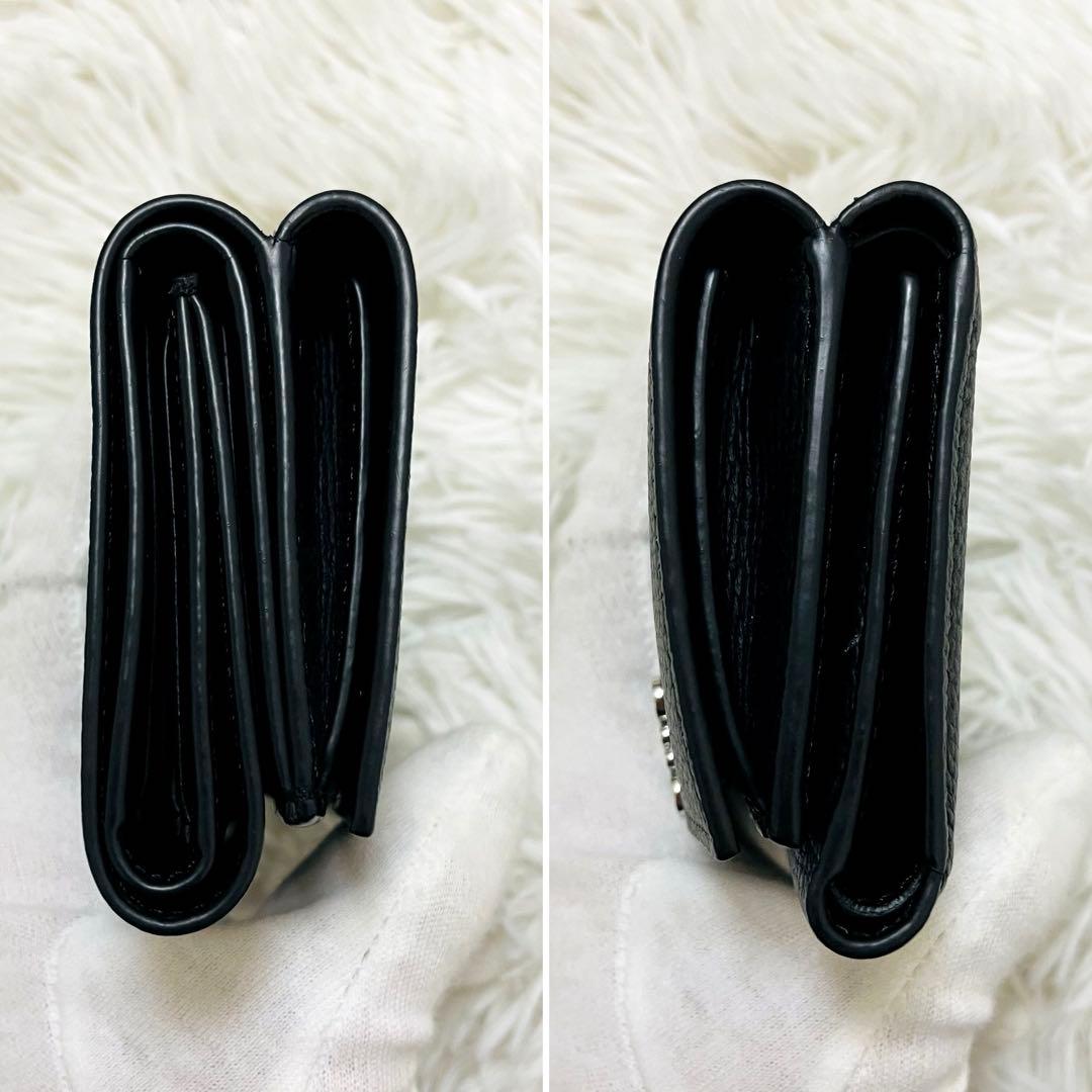 極美✨付属完備✨ロエベ 三つ折り トライフォールド レザー オールブラック