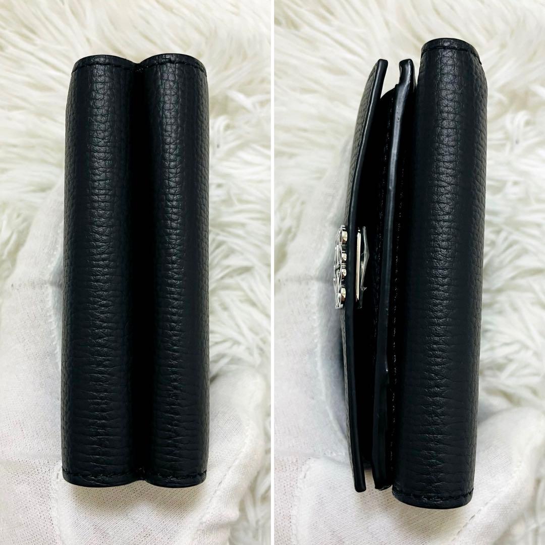 極美✨付属完備✨ロエベ 三つ折り トライフォールド レザー オールブラック