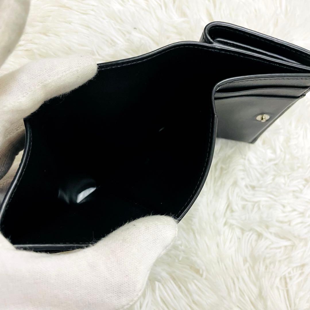 極美✨付属完備✨ロエベ 三つ折り トライフォールド レザー オールブラック