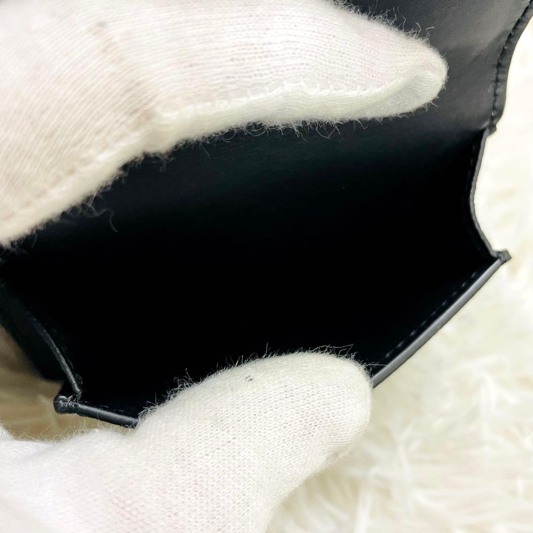 極美✨付属完備✨ロエベ 三つ折り トライフォールド レザー オールブラック