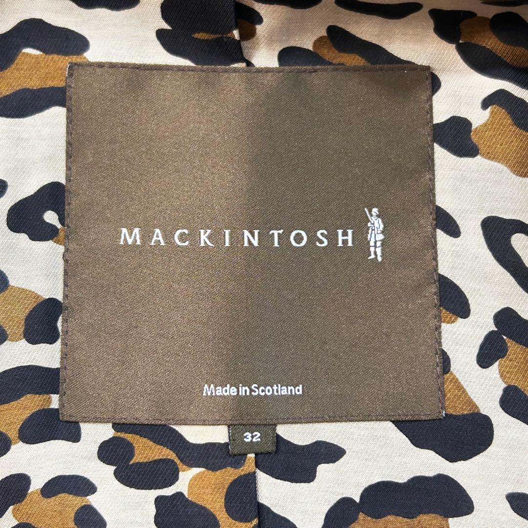 【MACKINTOSH】レオパード コート ウール ロングコート 32 黒