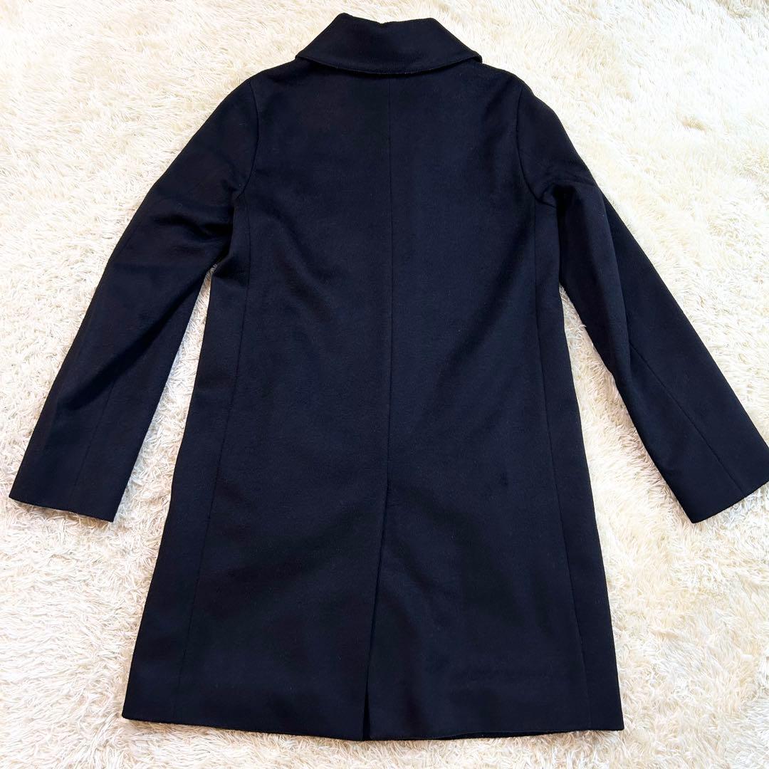 【MACKINTOSH】レオパード コート ウール ロングコート 32 黒