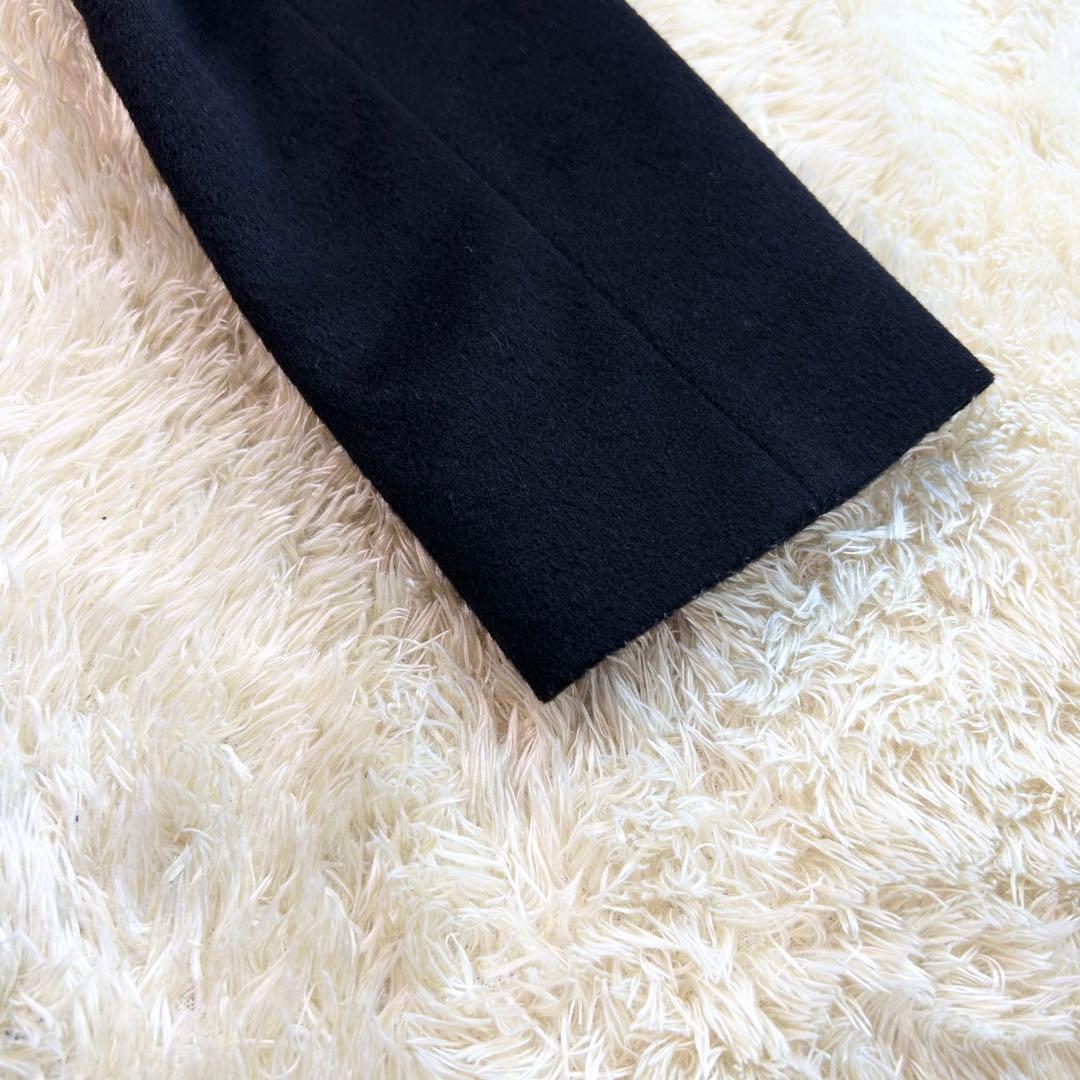 【MACKINTOSH】レオパード コート ウール ロングコート 32 黒